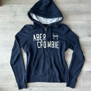 Abercrombie & Fitch Navy Zip-Up Hoodie Y2K